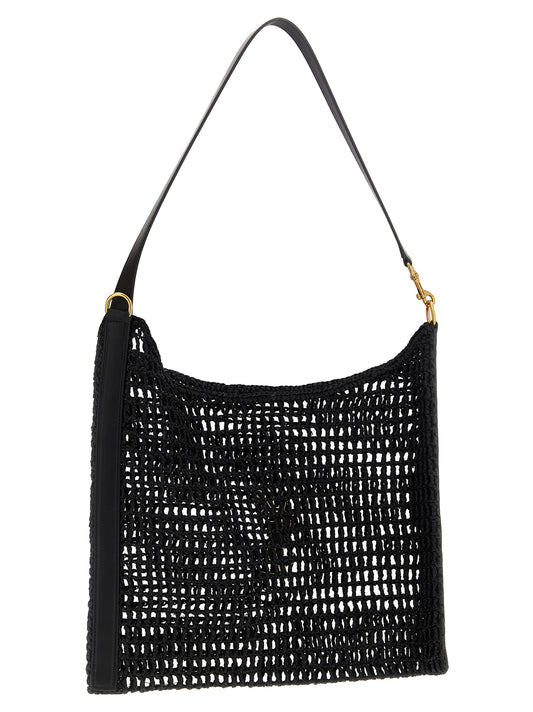 Saint Laurent Black Raffia Shoulder Bag Curated Luxury Accessories by Orvyn