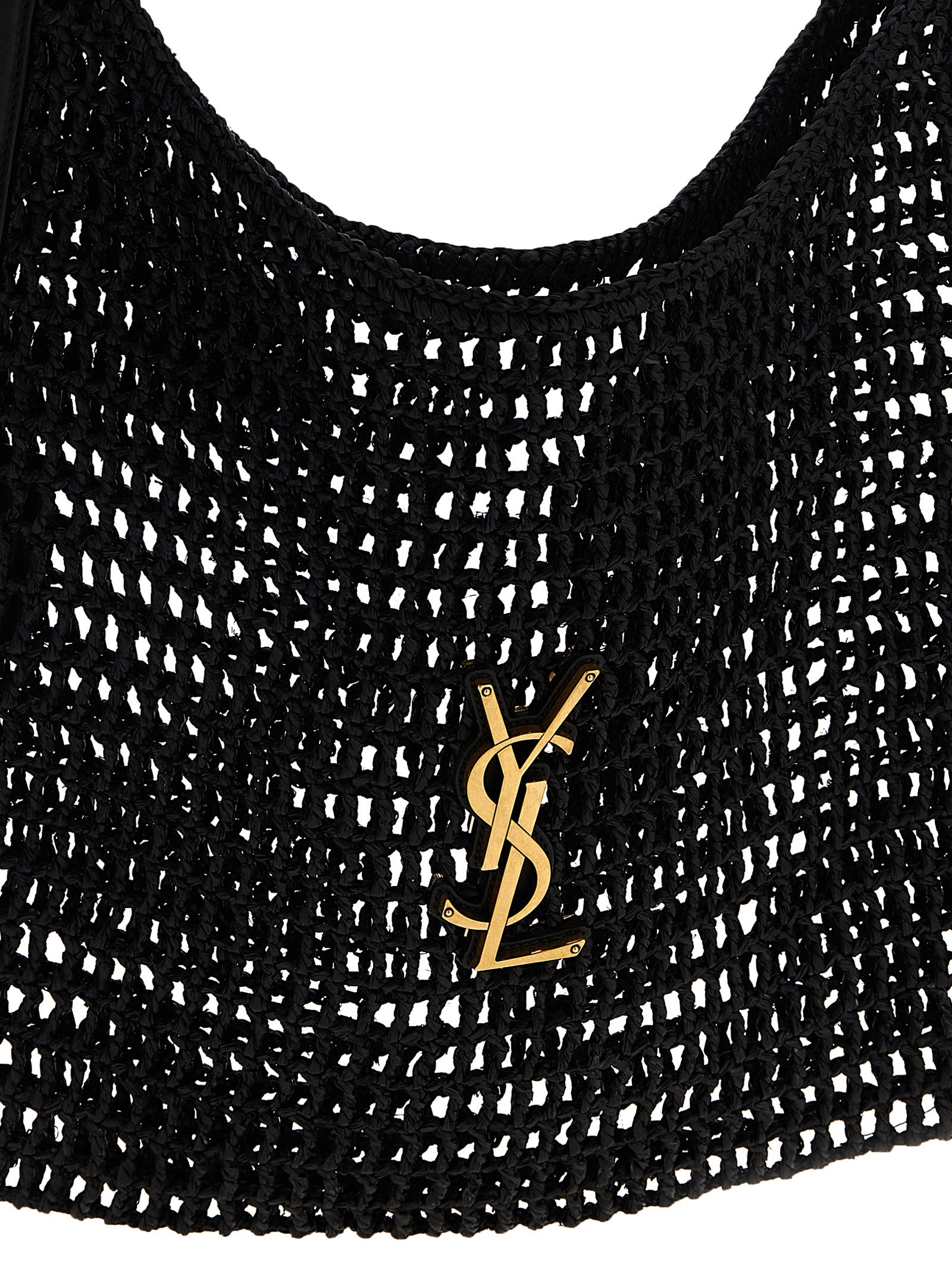 Saint Laurent Black Raffia Shoulder Bag Curated Luxury Accessories by Orvyn
