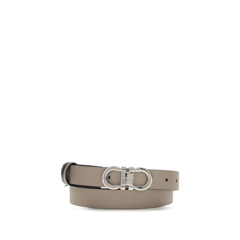 Ferragamo Gray Calf Leather Bos Taurus Regular Belt Curated Luxury Accessories by Orvyn