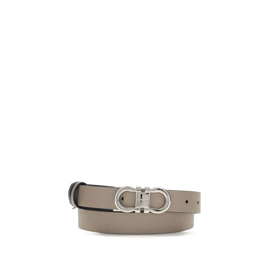 Ferragamo Gray Calf Leather Bos Taurus Regular Belt Curated Luxury Accessories by Orvyn