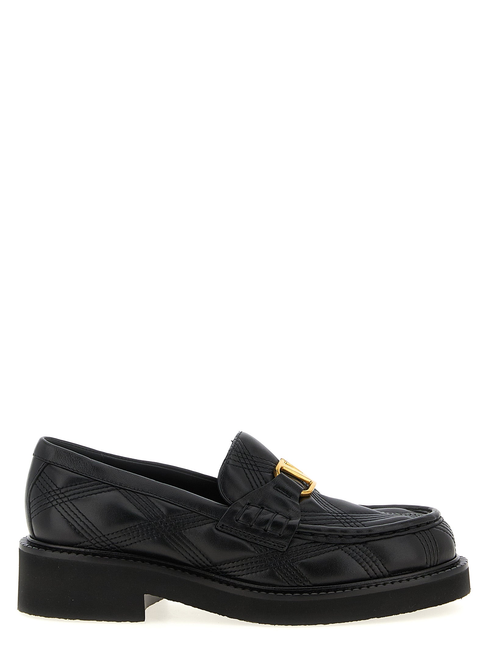 Valentino Garavani Black Lamb Leather Slip-On Loafers Curated Luxury Accessories by Orvyn