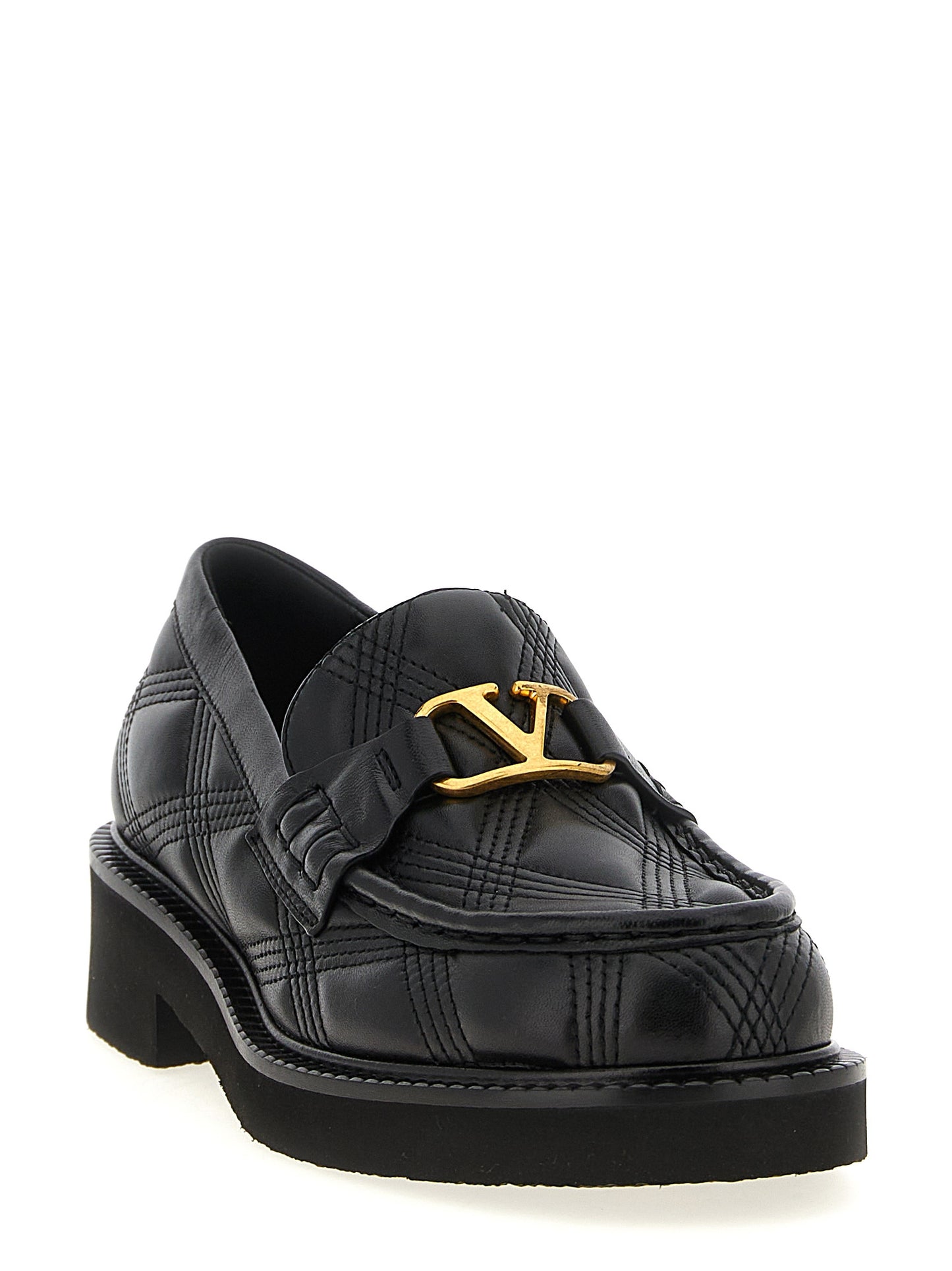 Valentino Garavani Black Lamb Leather Slip-On Loafers Curated Luxury Accessories by Orvyn