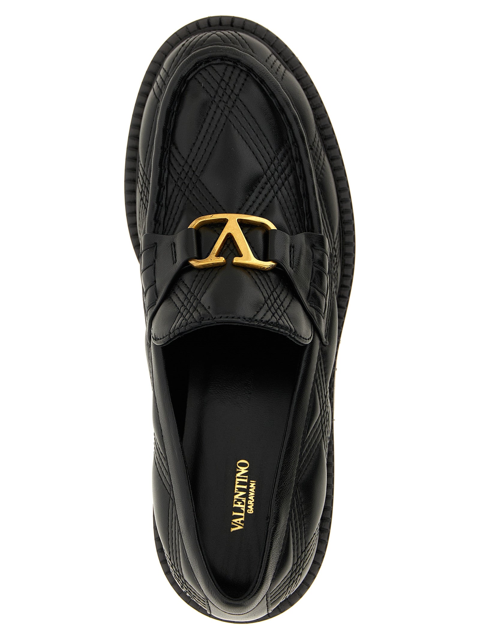 Valentino Garavani Black Lamb Leather Slip-On Loafers Curated Luxury Accessories by Orvyn