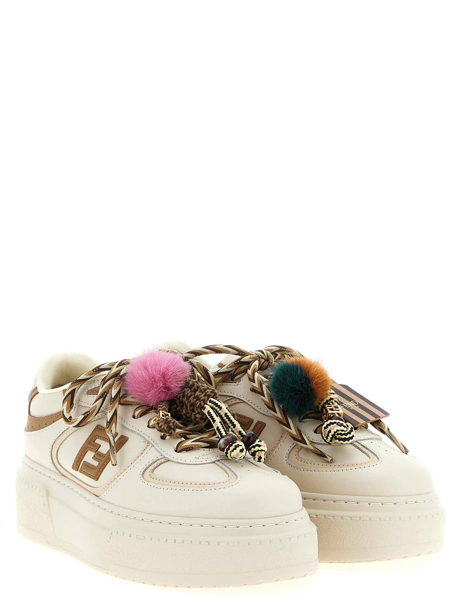 Fendi Multicolor Calfskin Platform Sneakers Curated Luxury Accessories by Orvyn