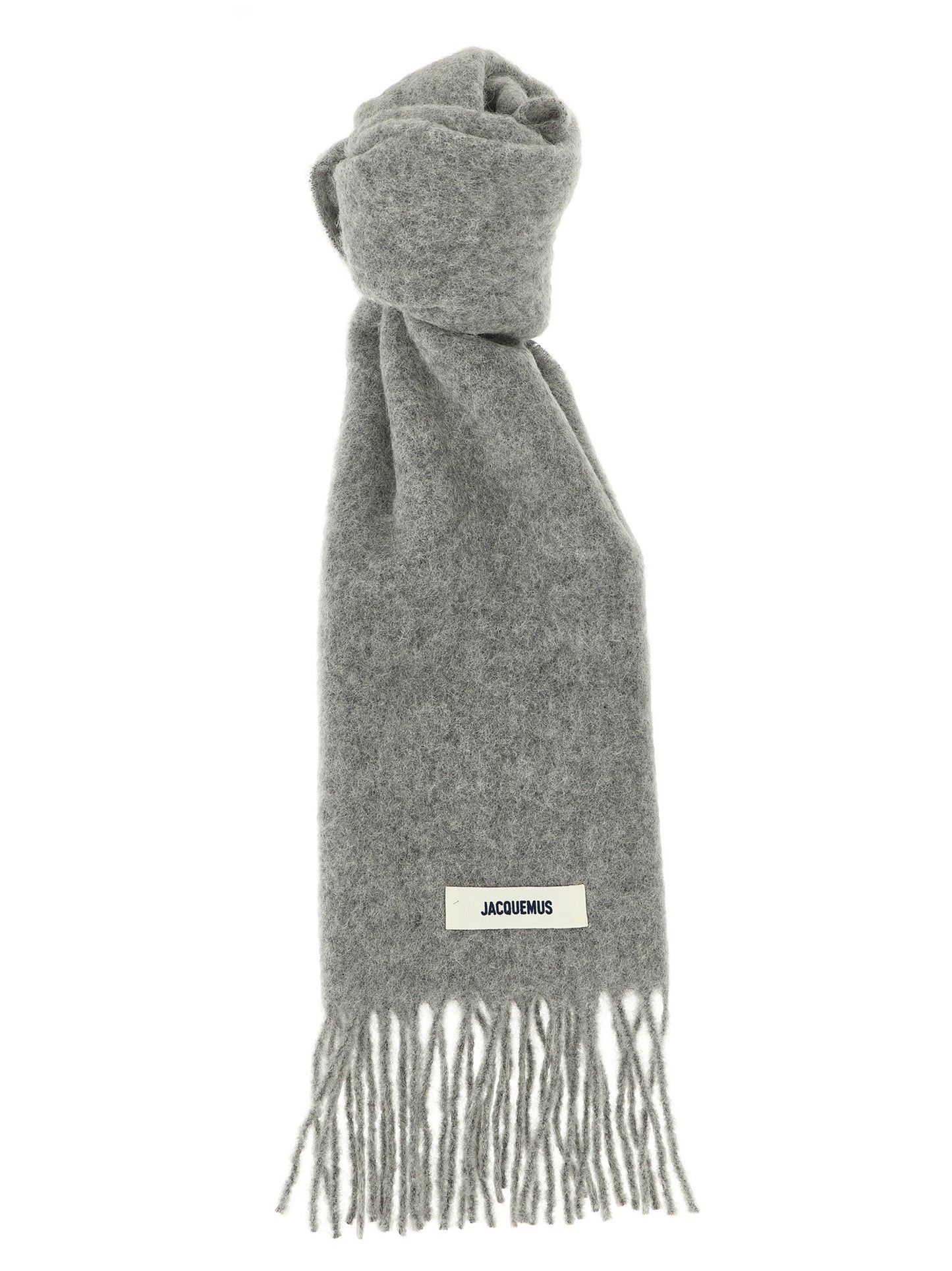 Jacquemus Gray Alpaca Leather Foulard Curated Luxury Accessories by Orvyn