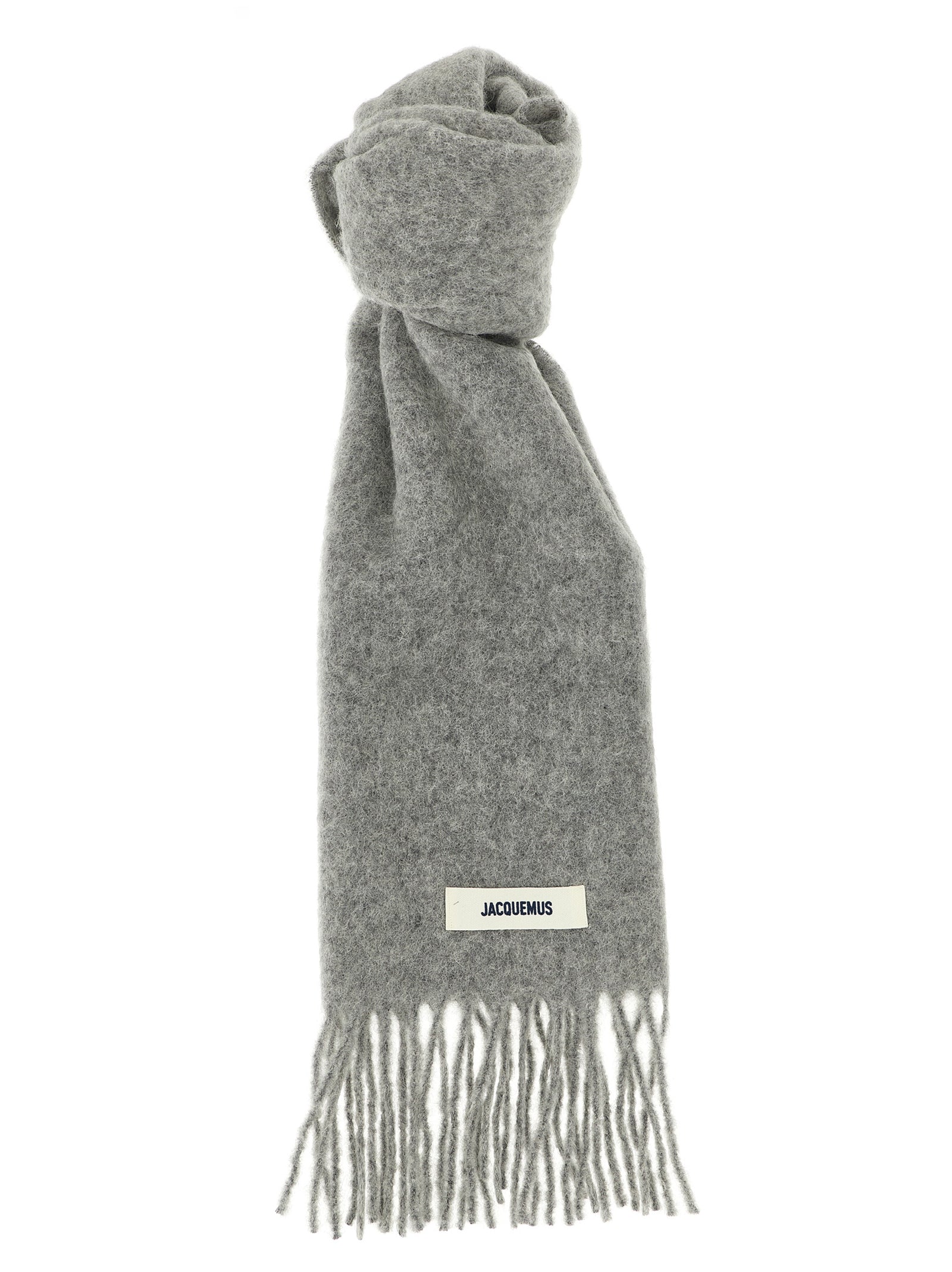 Jacquemus Gray Alpaca Leather Foulard Curated Luxury Accessories by Orvyn