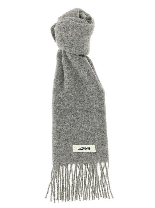 Jacquemus Gray Alpaca Leather Foulard Curated Luxury Accessories by Orvyn