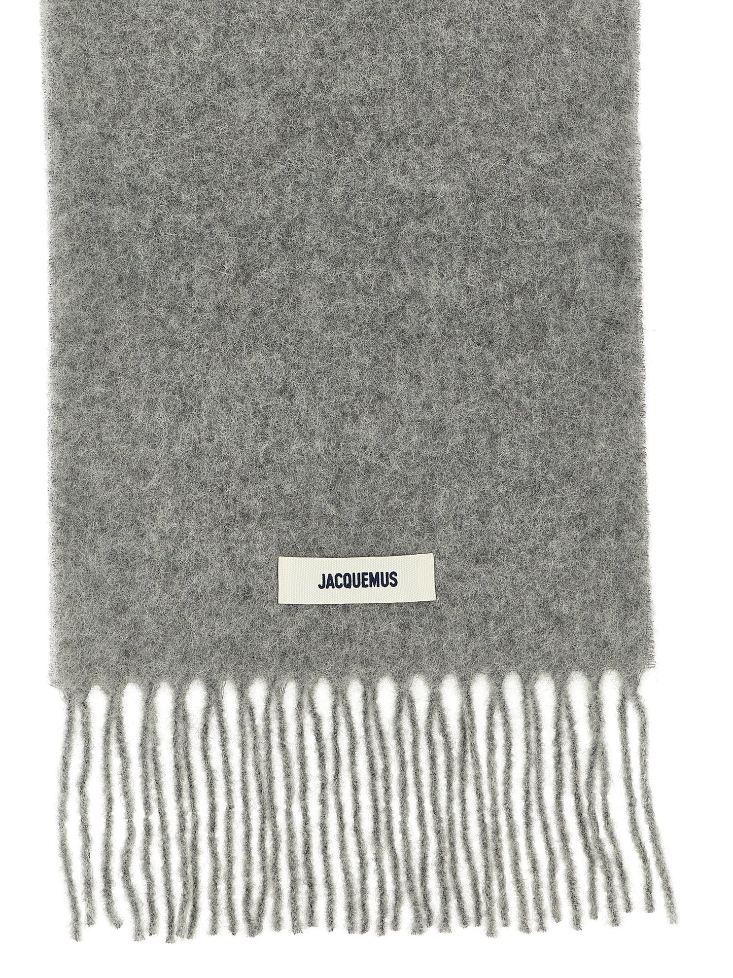 Jacquemus Gray Alpaca Leather Foulard Curated Luxury Accessories by Orvyn