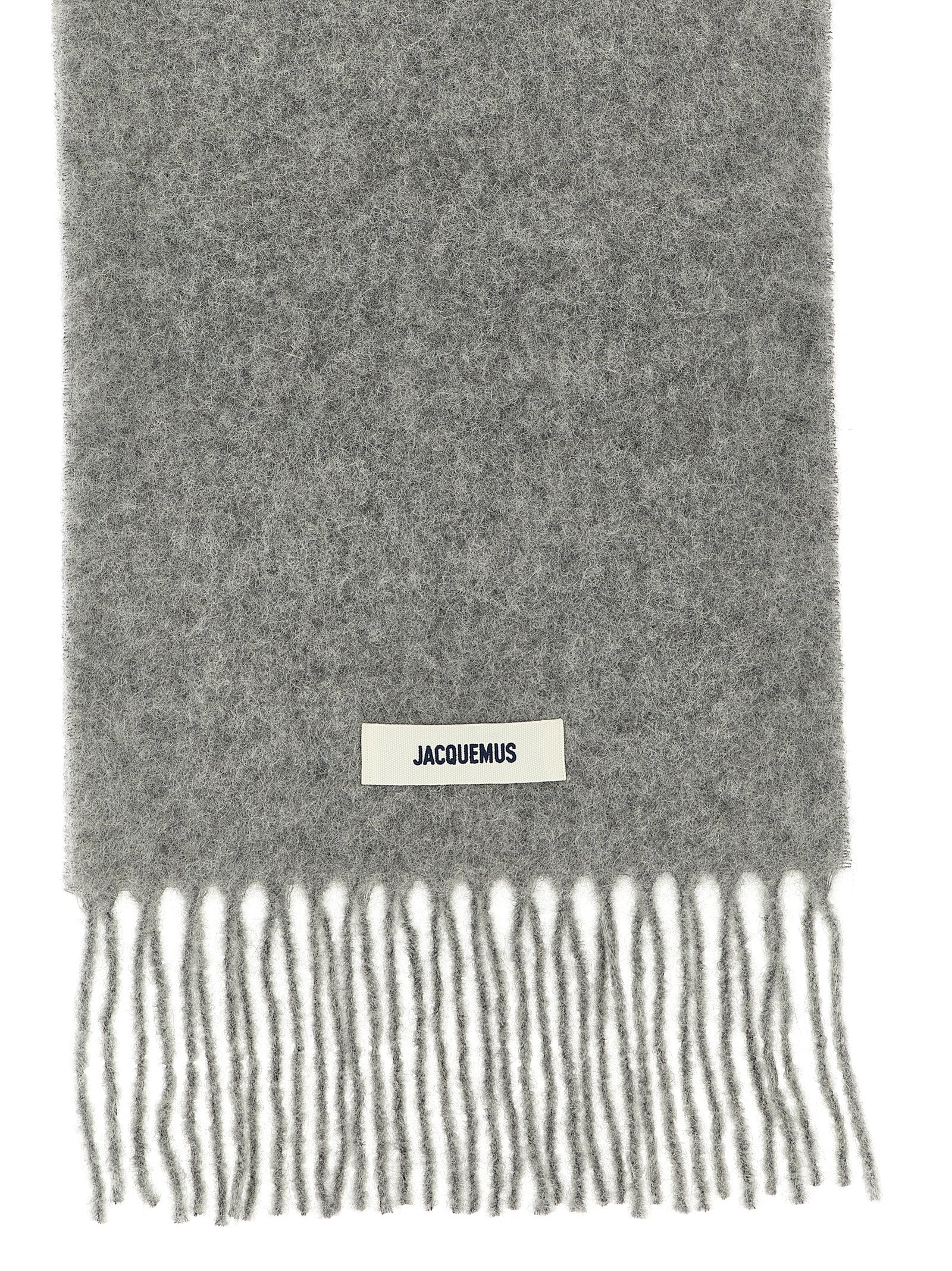 Jacquemus Gray Alpaca Leather Foulard Curated Luxury Accessories by Orvyn