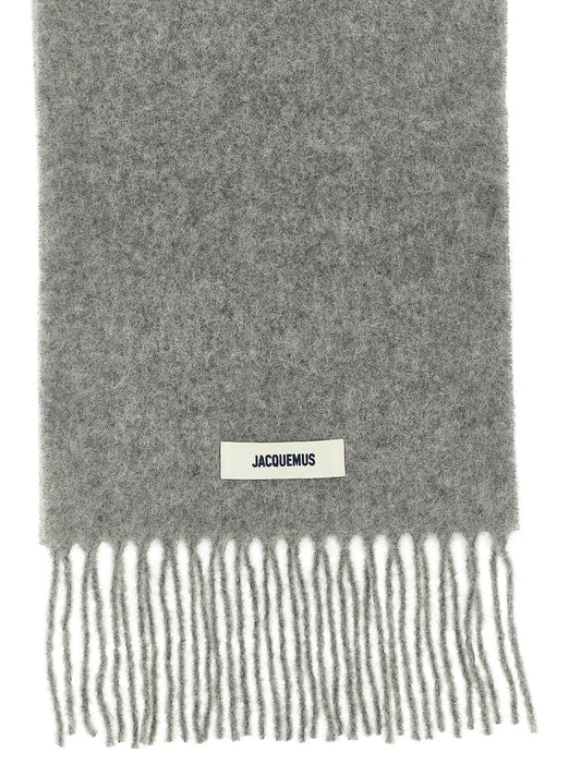 Jacquemus Gray Alpaca Leather Foulard Curated Luxury Accessories by Orvyn