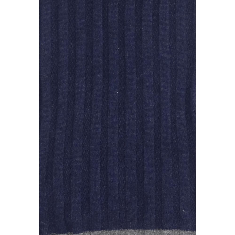 Brunello Cucinelli Blue Cashmere Foulard Curated Luxury Accessories by Orvyn