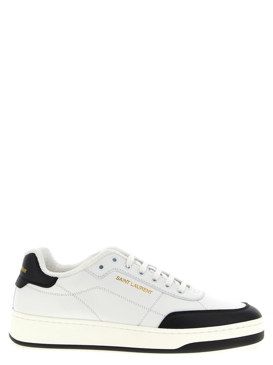 Saint Laurent Bicolor Calfskin Low Top Sneakers Curated Luxury Accessories by Orvyn