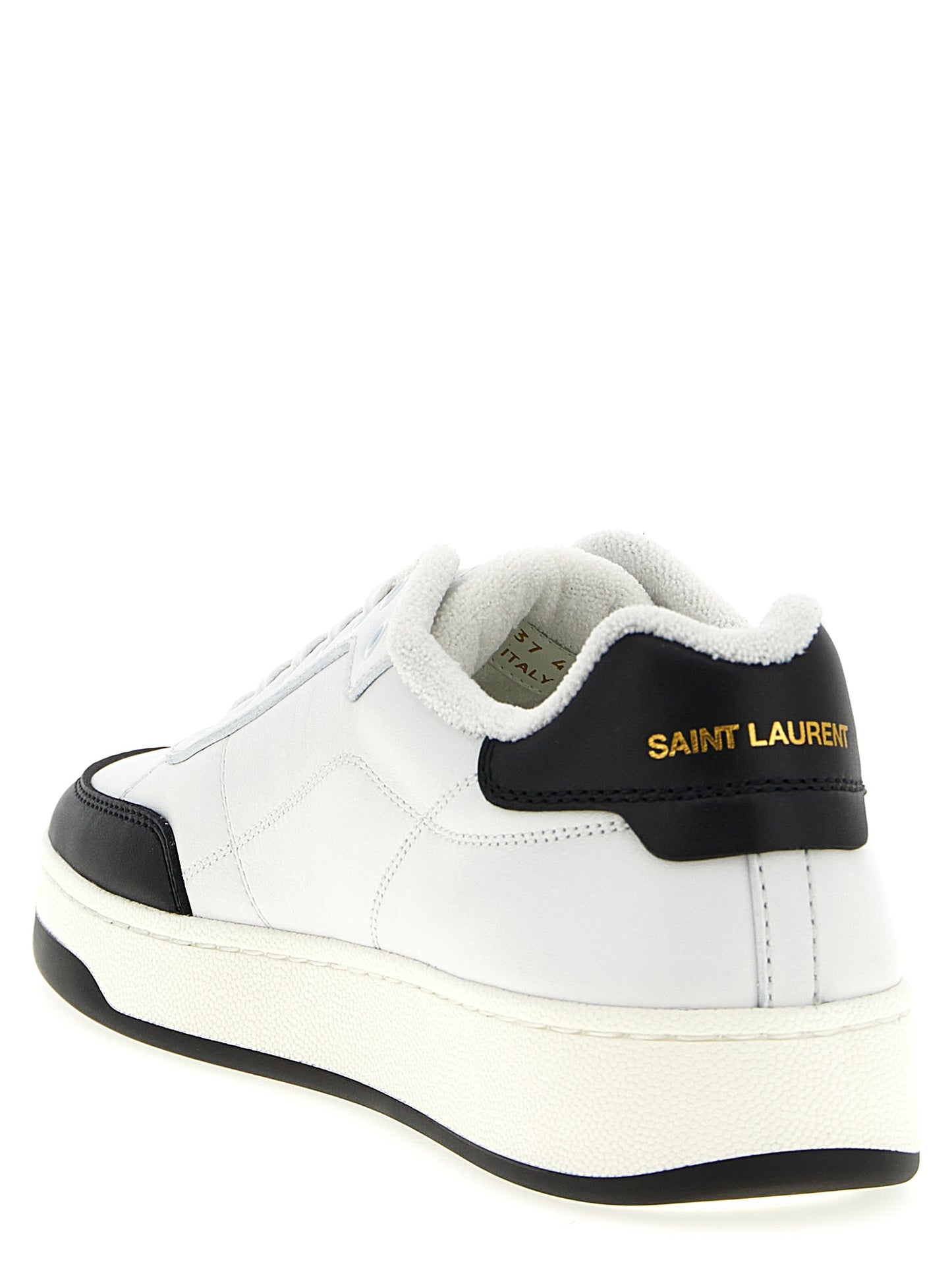 Saint Laurent Bicolor Calfskin Low Top Sneakers Curated Luxury Accessories by Orvyn
