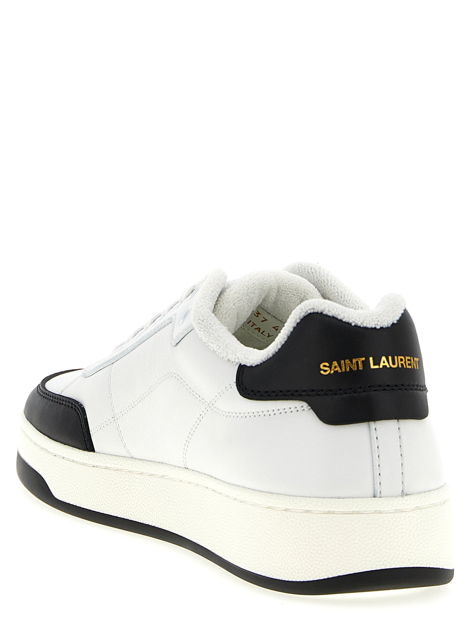 Saint Laurent Bicolor Calfskin Low Top Sneakers Curated Luxury Accessories by Orvyn
