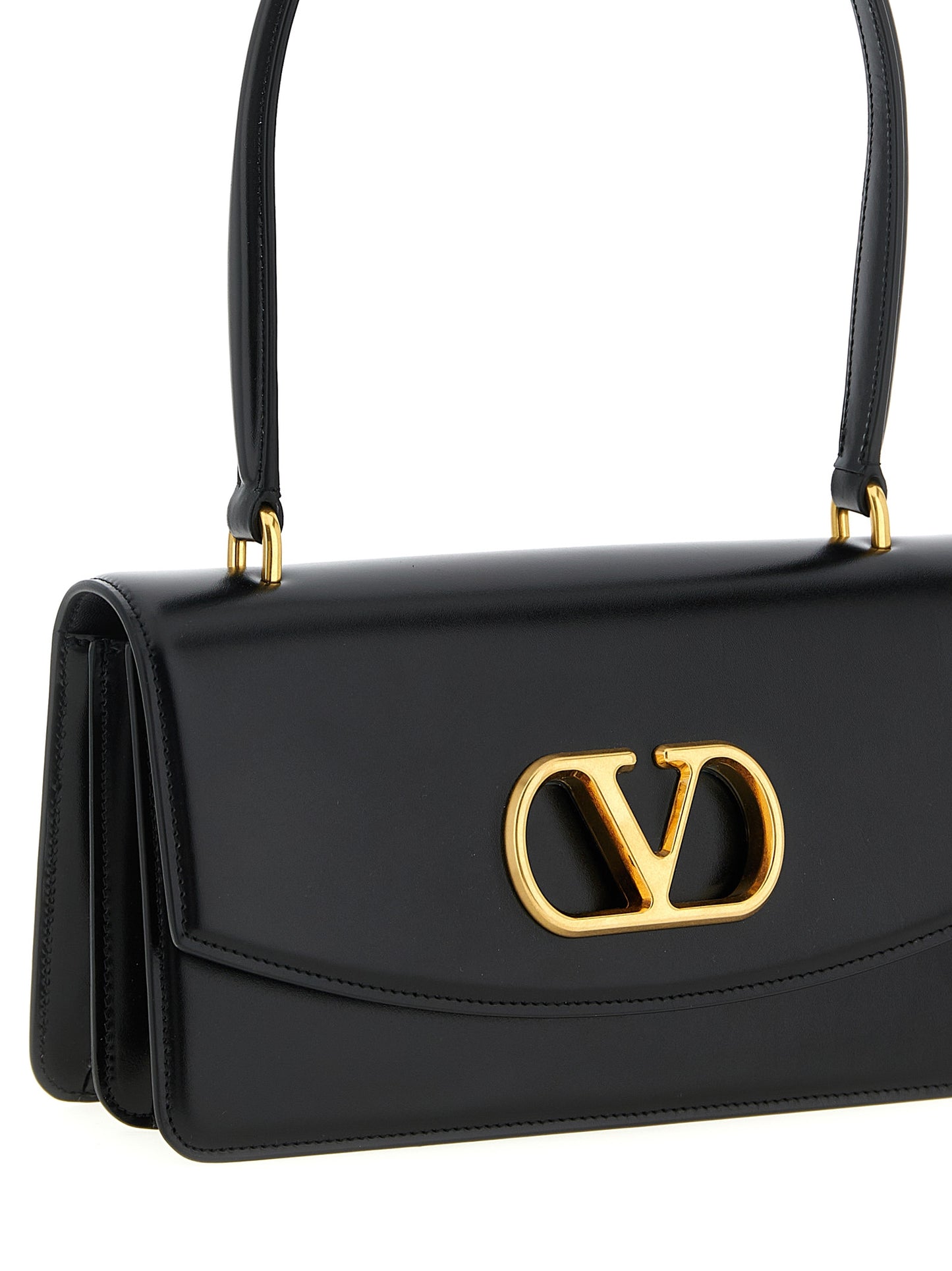 Valentino Garavani Black Calfskin Shoulder Bag Curated Luxury Accessories by Orvyn