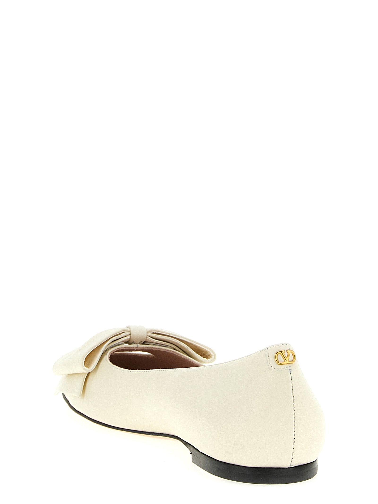 Valentino Garavani White Leather Ballet Flats Curated Luxury Accessories by Orvyn