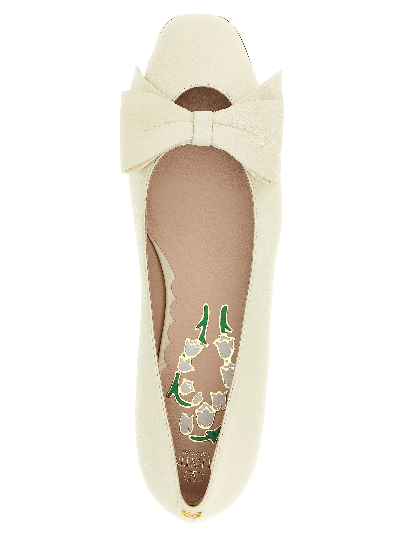 Valentino Garavani White Leather Ballet Flats Curated Luxury Accessories by Orvyn