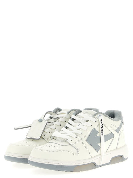 Off-White Gray Leather Low Top Sneakers weiss
