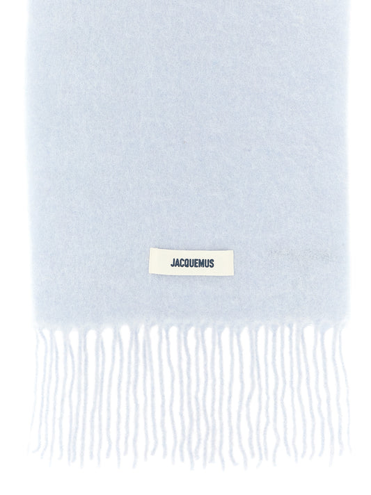 Jacquemus Blue Alpaca Leather Scarf Curated Luxury Accessories by Orvyn