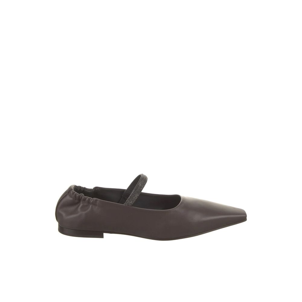Brunello Cucinelli Brown Leather Flats Curated Luxury Accessories by Orvyn