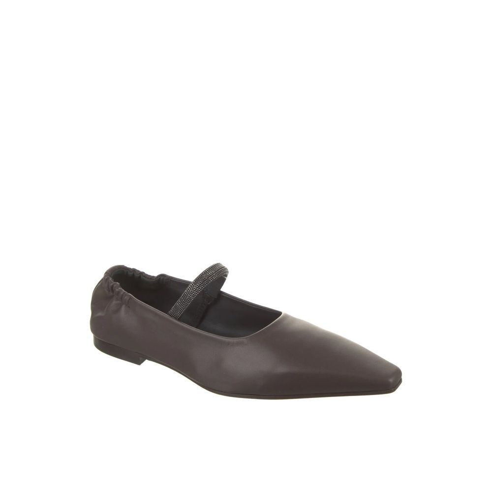 Brunello Cucinelli Brown Leather Flats Curated Luxury Accessories by Orvyn
