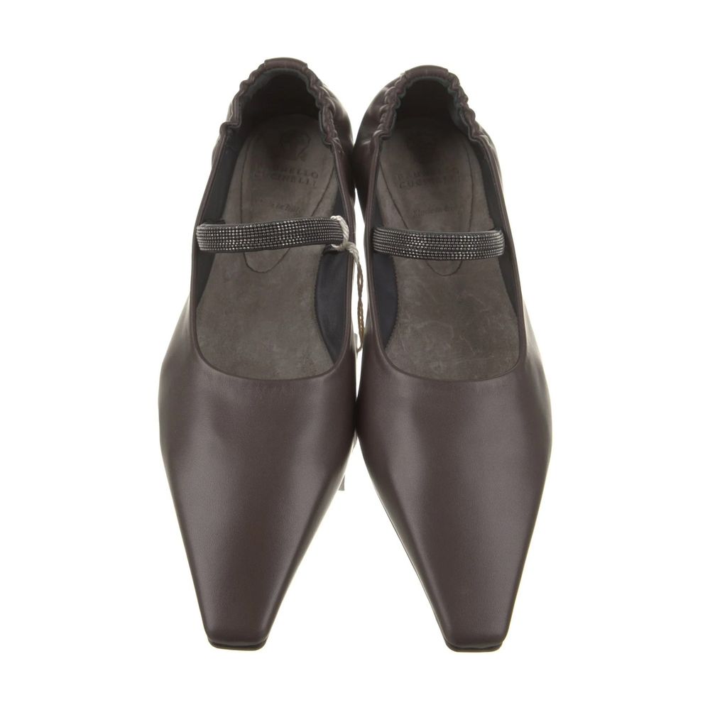 Brunello Cucinelli Brown Leather Flats Curated Luxury Accessories by Orvyn