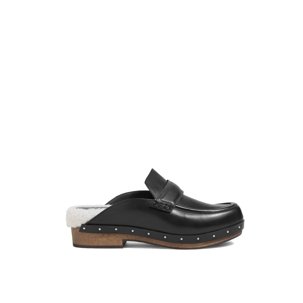 Brunello Cucinelli Black Leather Mules Curated Luxury Accessories by Orvyn