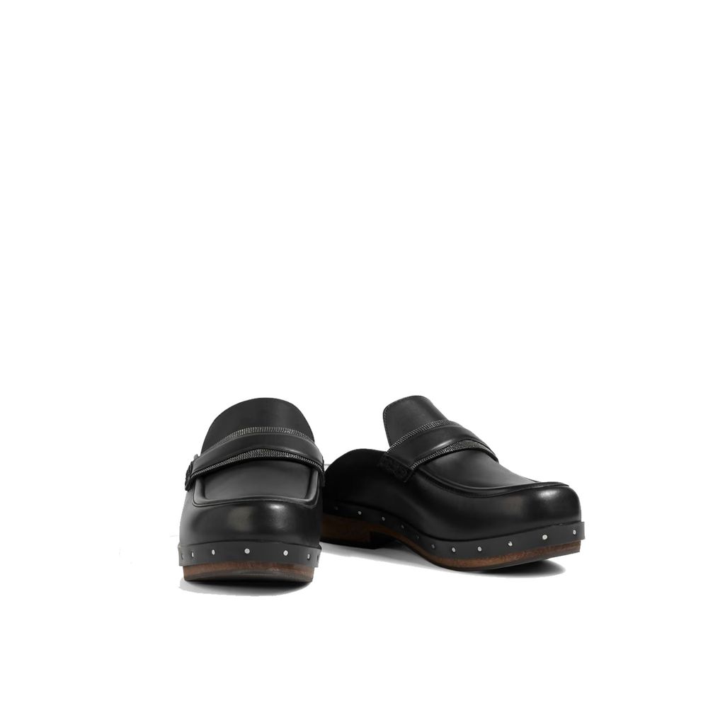 Brunello Cucinelli Black Leather Mules Curated Luxury Accessories by Orvyn