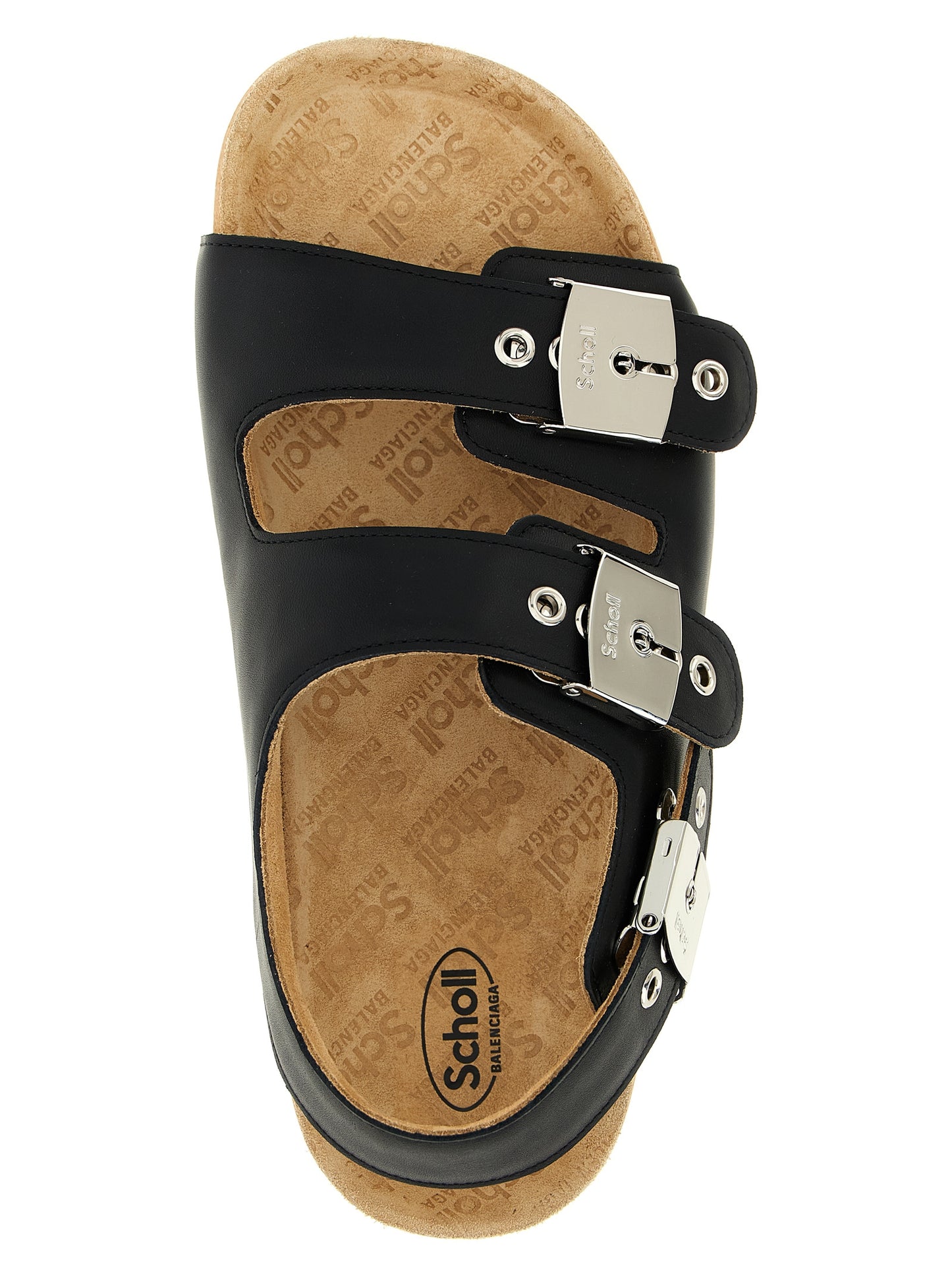 Balenciaga Black Calfskin Flat Sandals Curated Luxury Accessories by Orvyn