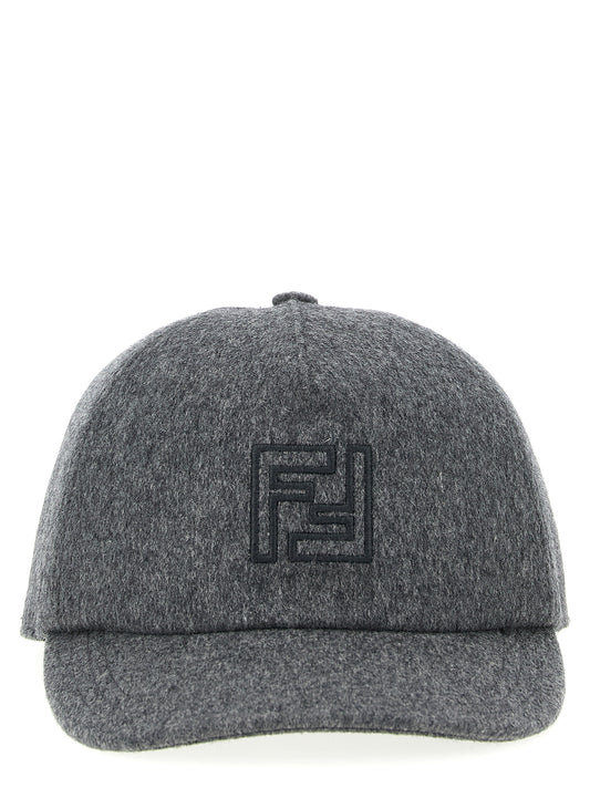 Fendi Gray Wool Cap (Baseball Hat) Curated Luxury Accessories by Orvyn