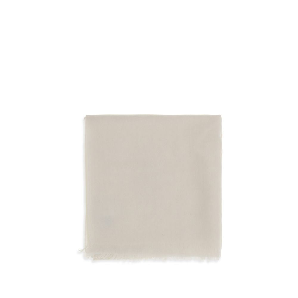 Brunello Cucinelli White Cashmere Foulard Curated Luxury Accessories by Orvyn