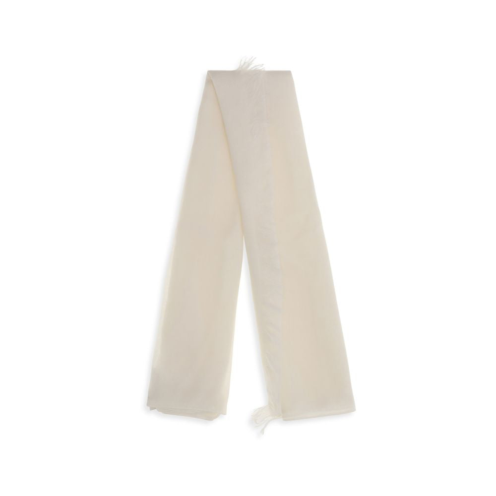 Brunello Cucinelli White Cashmere Foulard Curated Luxury Accessories by Orvyn