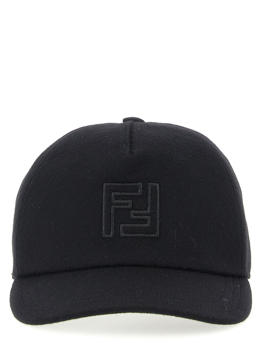 Fendi Black Wool Cap (Baseball Hat) Curated Luxury Accessories by Orvyn