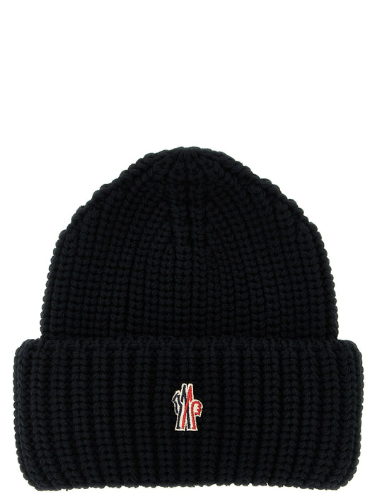 Moncler Grenoble Black Virgin Wool Beanie Curated Luxury Accessories by Orvyn