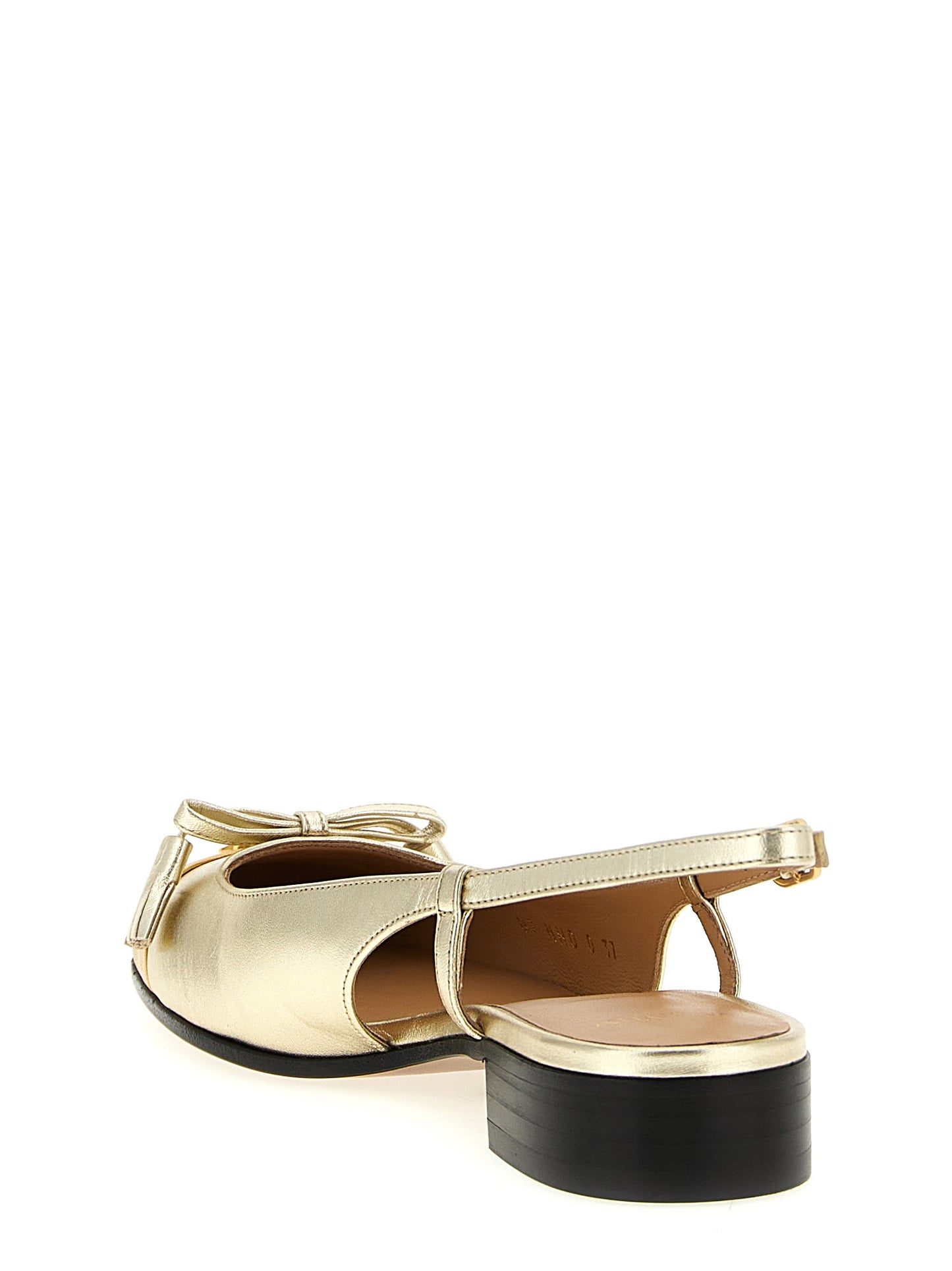 Valentino Garavani Gold Leather Ballet Flats Curated Luxury Accessories by Orvyn