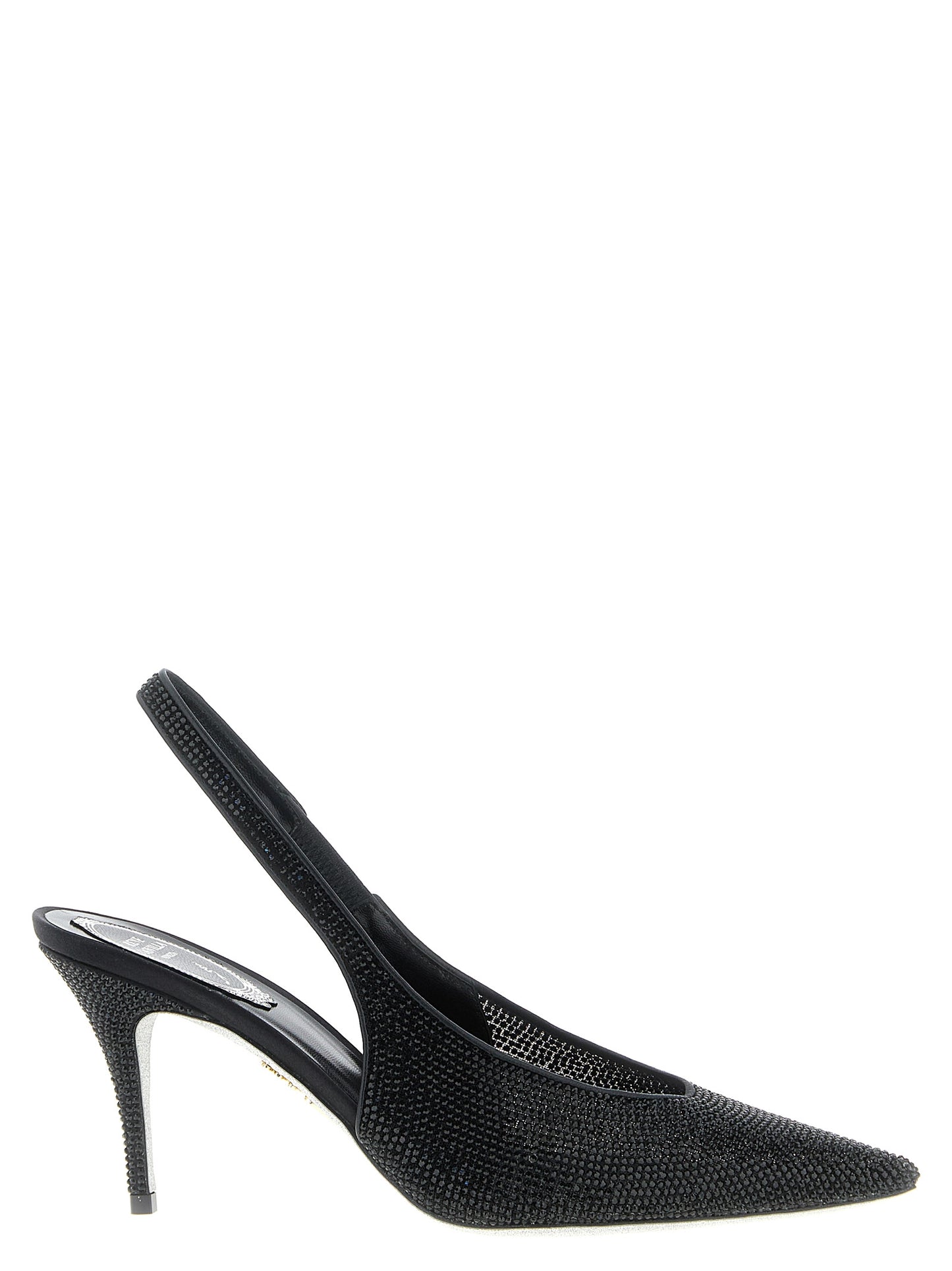 RENE CAOVILLA Black Glass High Heel Pumps Curated Luxury Accessories by Orvyn