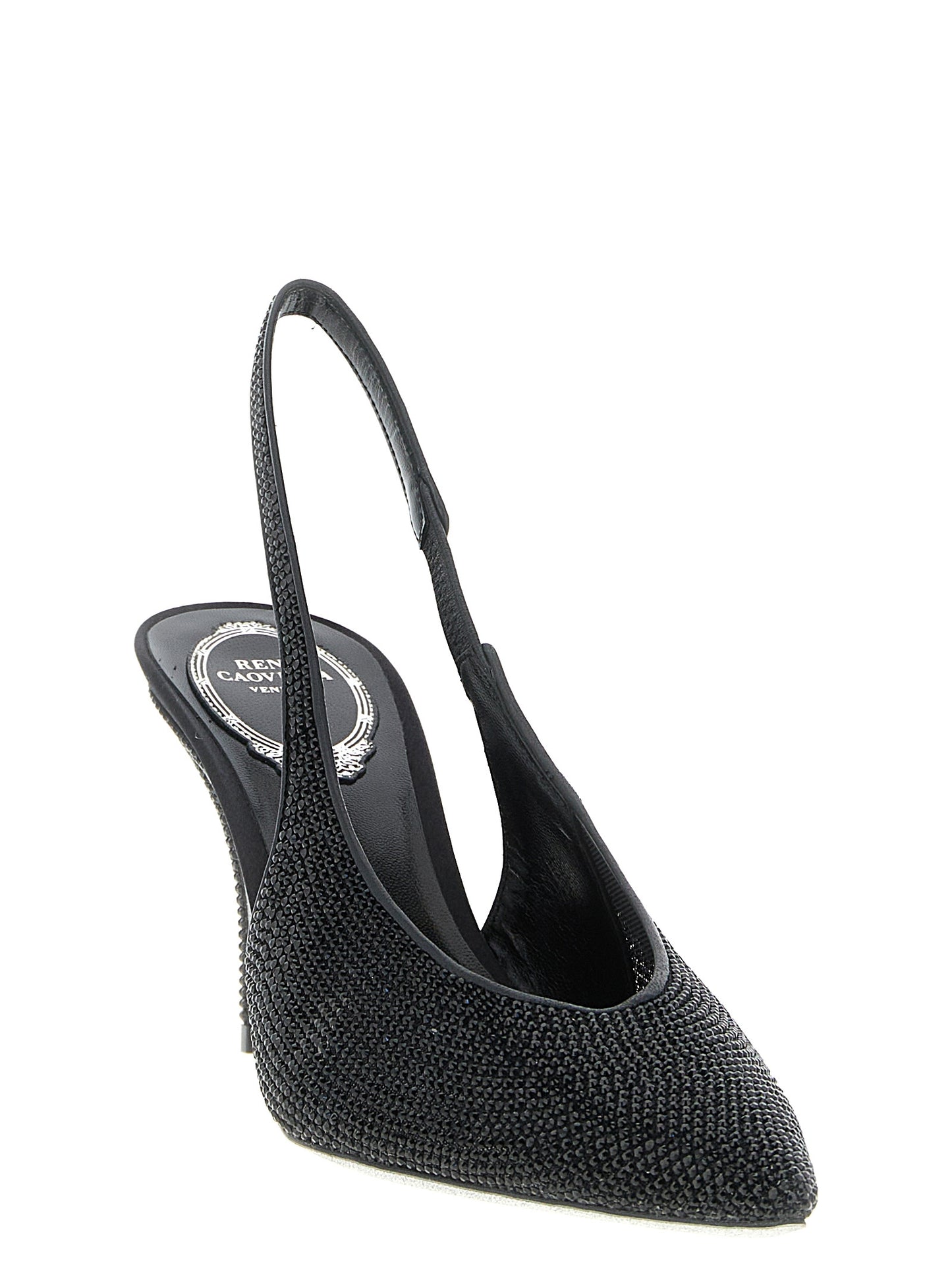 RENE CAOVILLA Black Glass High Heel Pumps Curated Luxury Accessories by Orvyn