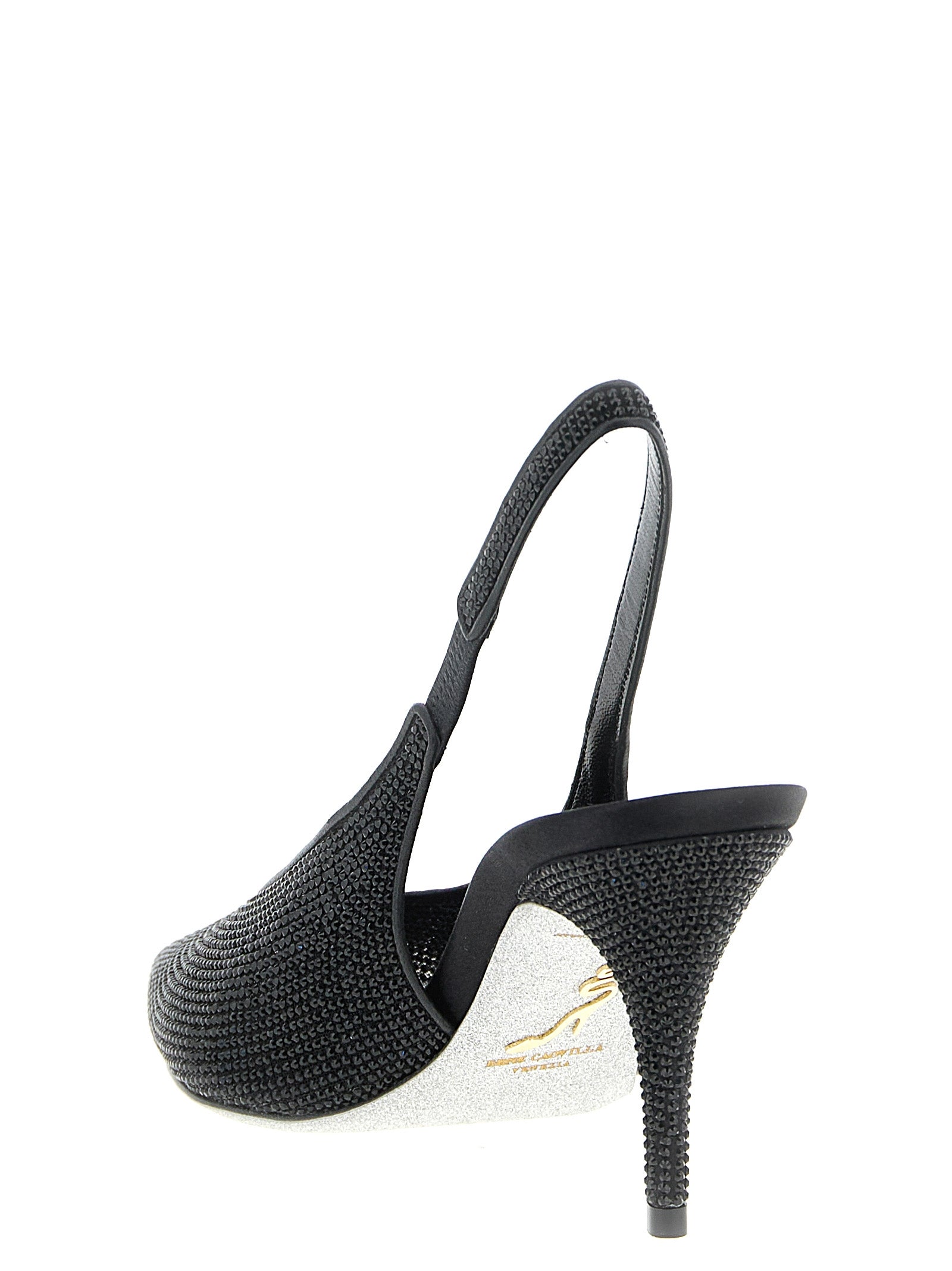RENE CAOVILLA Black Glass High Heel Pumps Curated Luxury Accessories by Orvyn