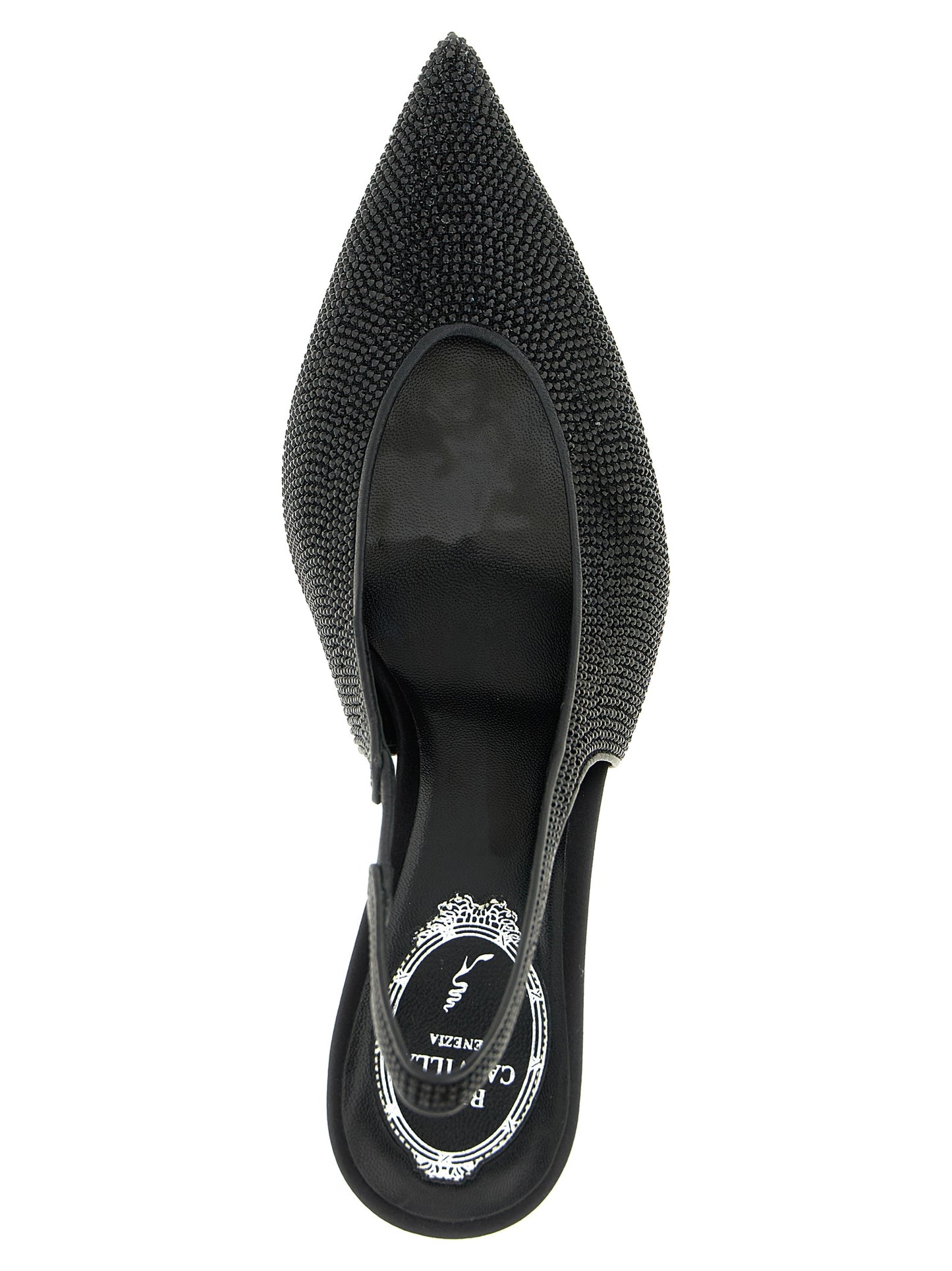 RENE CAOVILLA Black Glass High Heel Pumps Curated Luxury Accessories by Orvyn