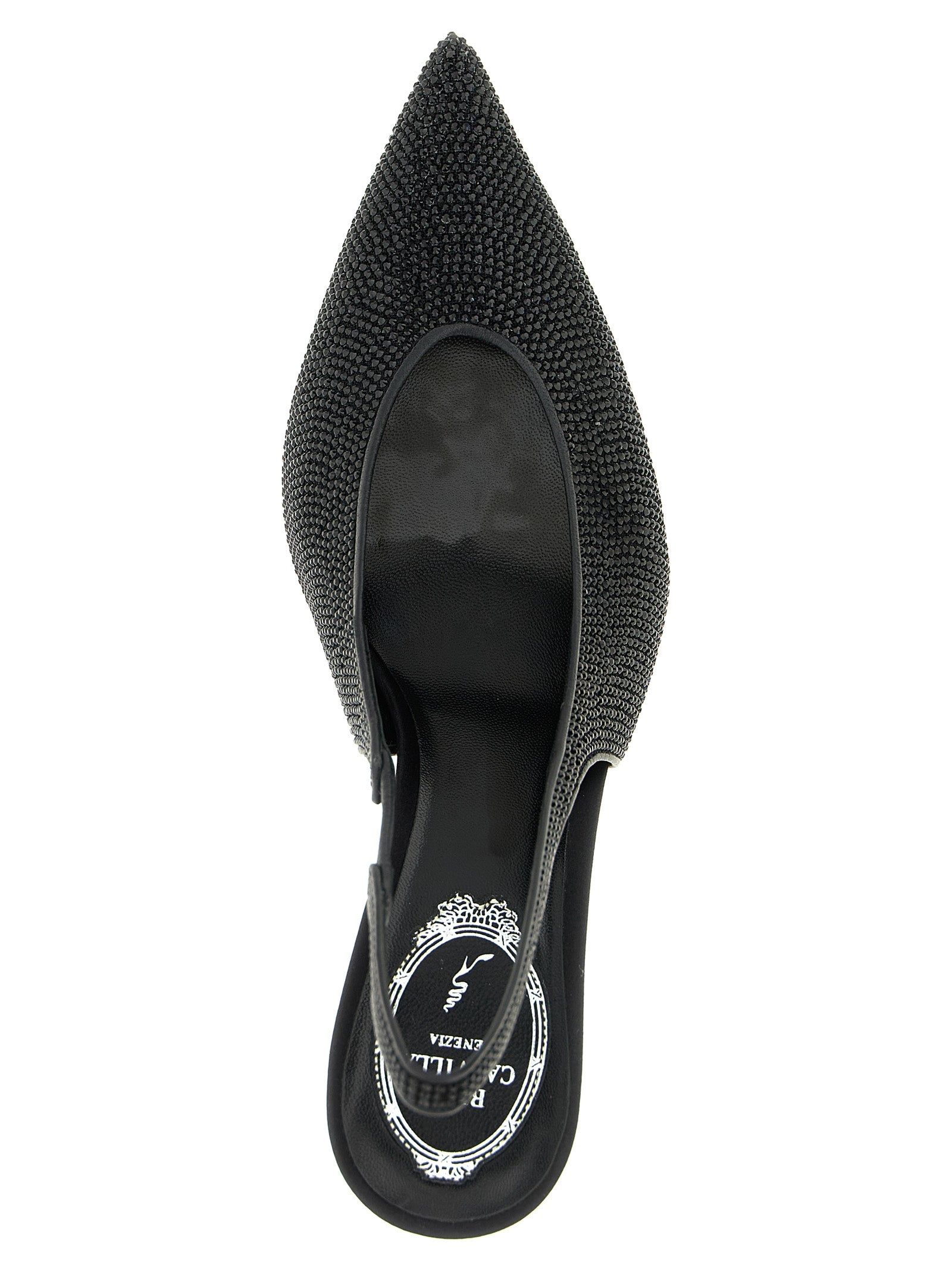 RENE CAOVILLA Black Glass High Heel Pumps Curated Luxury Accessories by Orvyn