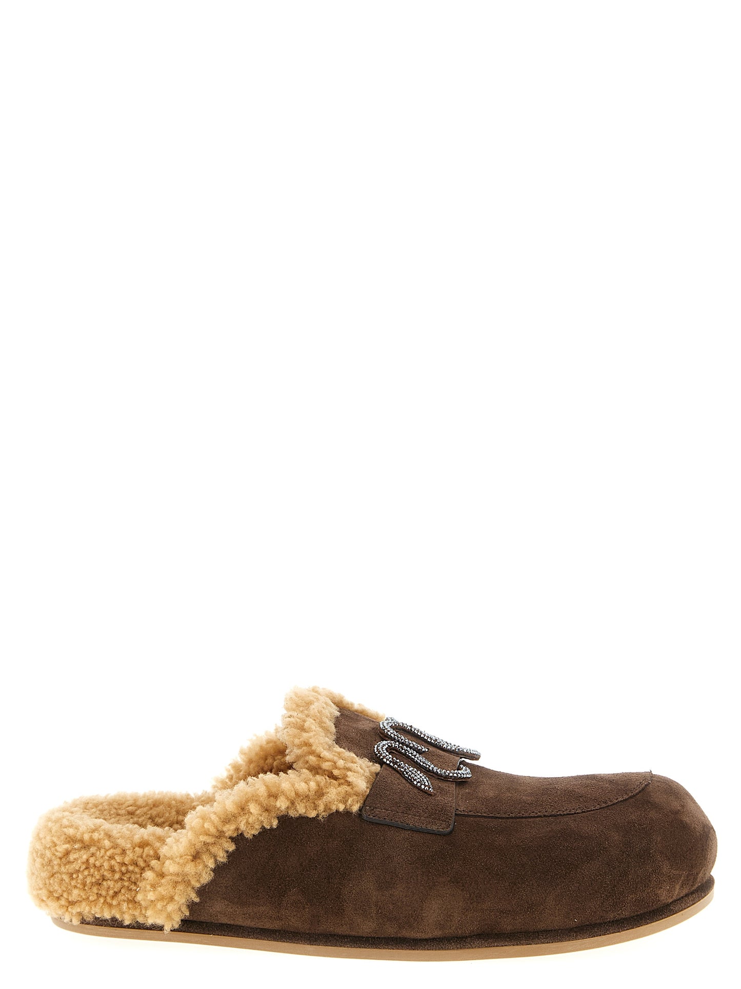 RENE CAOVILLA Brown Calfskin Slides Curated Luxury Accessories by Orvyn