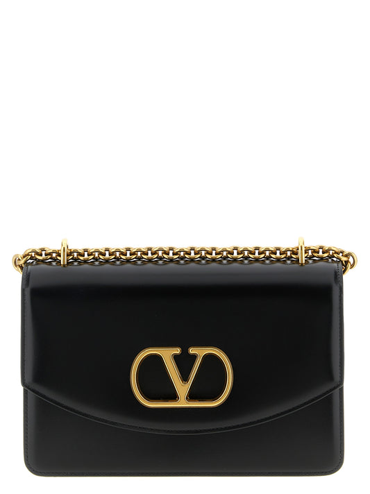 Valentino Garavani Black Calfskin Shoulder Bag Curated Luxury Accessories by Orvyn