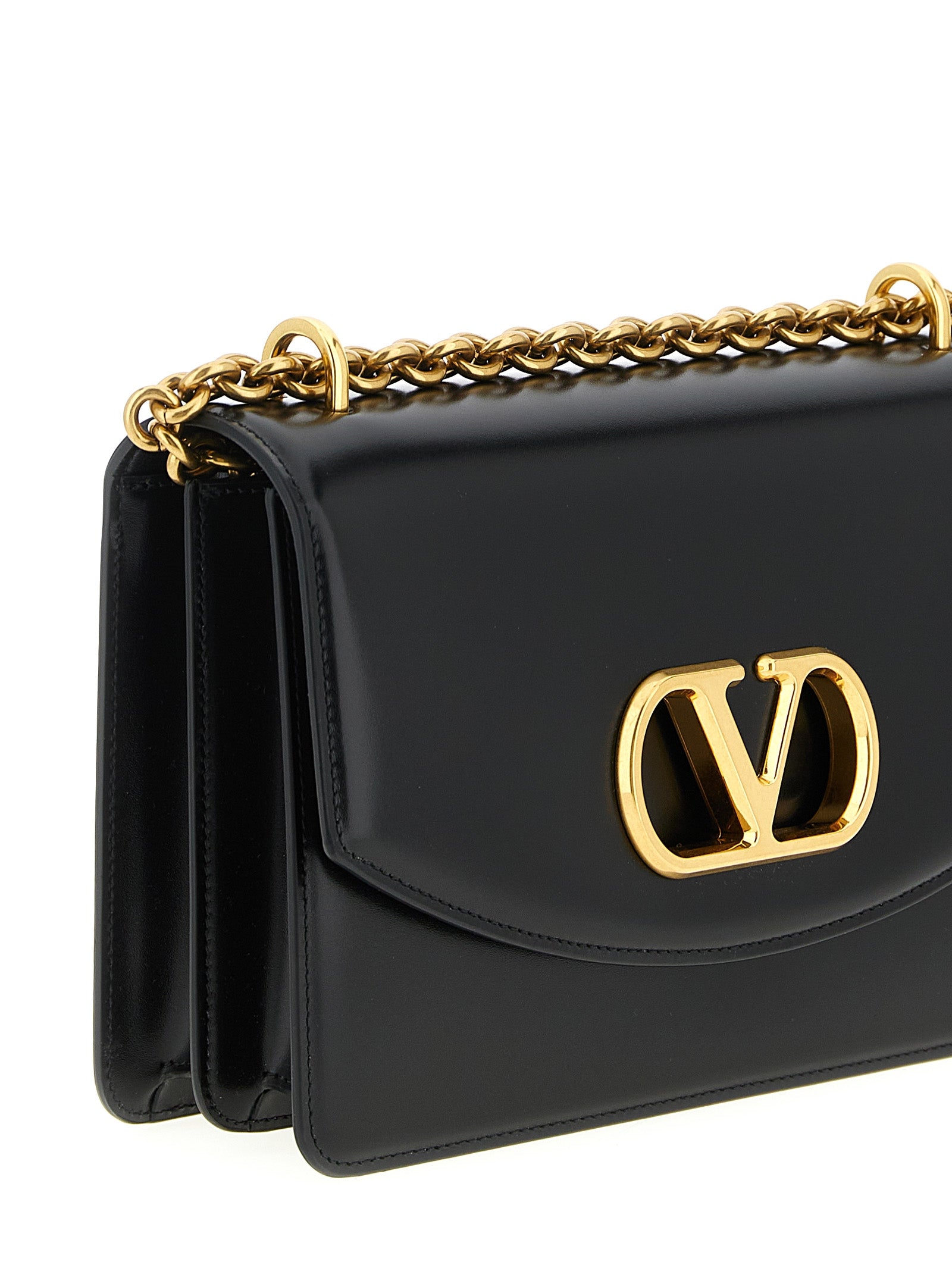 Valentino Garavani Black Calfskin Shoulder Bag Curated Luxury Accessories by Orvyn