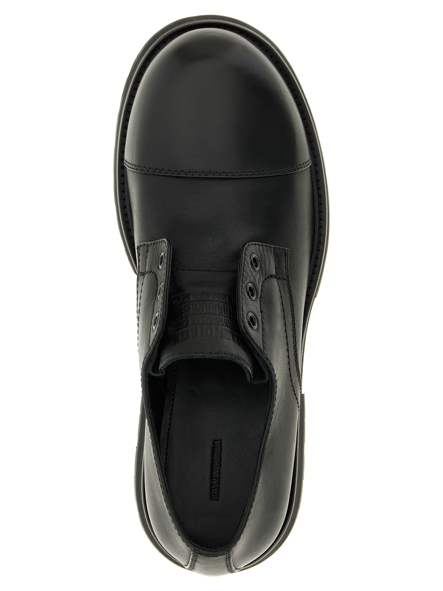 Balenciaga Black Bull Skin Slip-On Loafers Curated Luxury Accessories by Orvyn