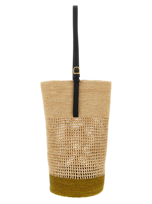 Khaite Beige Sisal Shoulder Bag Curated Luxury Accessories by Orvyn