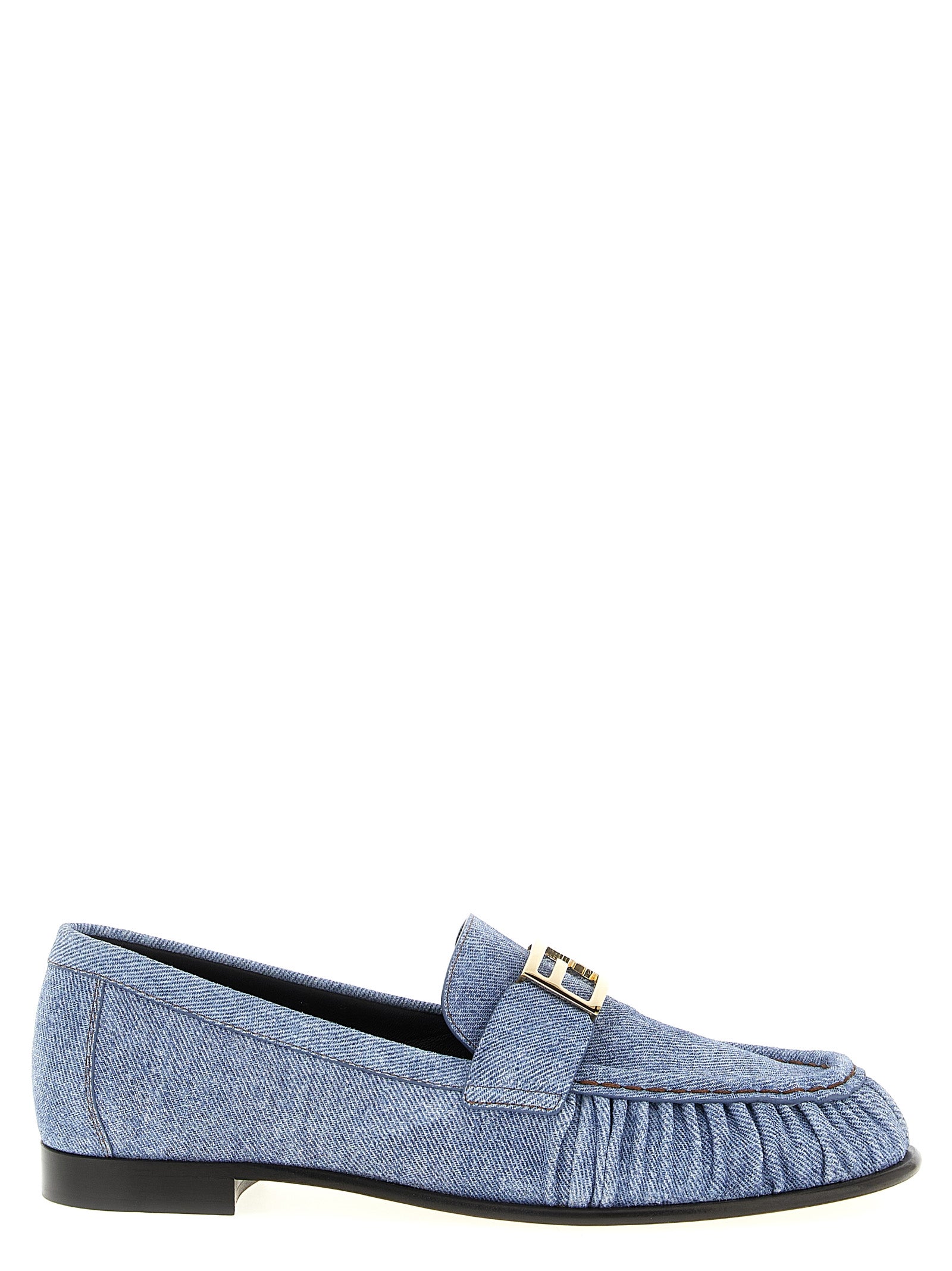 Fendi Blue Calfskin Slip-On Loafers Curated Luxury Accessories by Orvyn