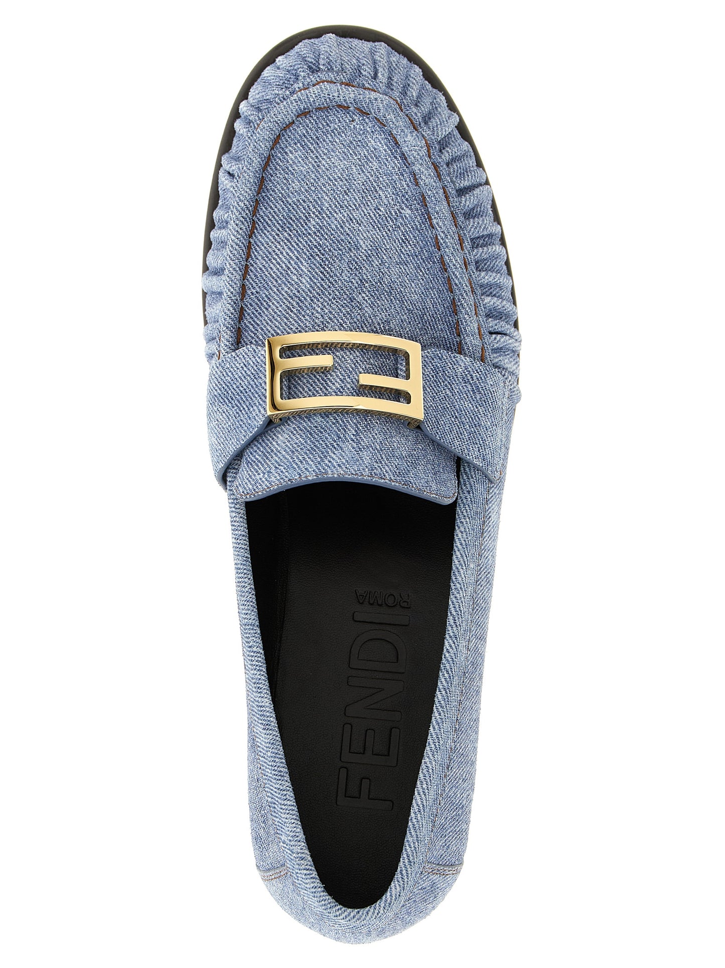 Fendi Blue Calfskin Slip-On Loafers Curated Luxury Accessories by Orvyn