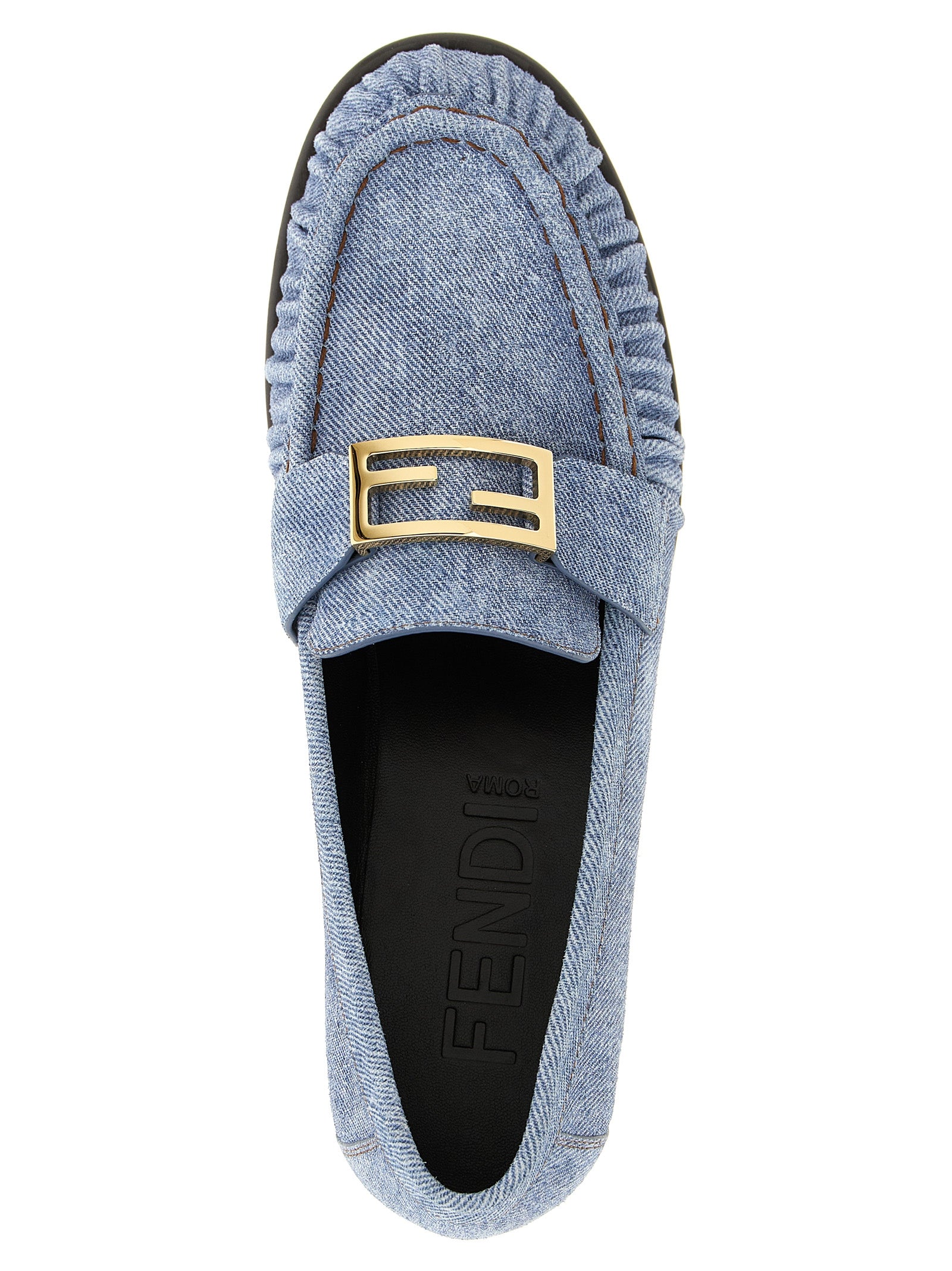 Fendi Blue Calfskin Slip-On Loafers Curated Luxury Accessories by Orvyn