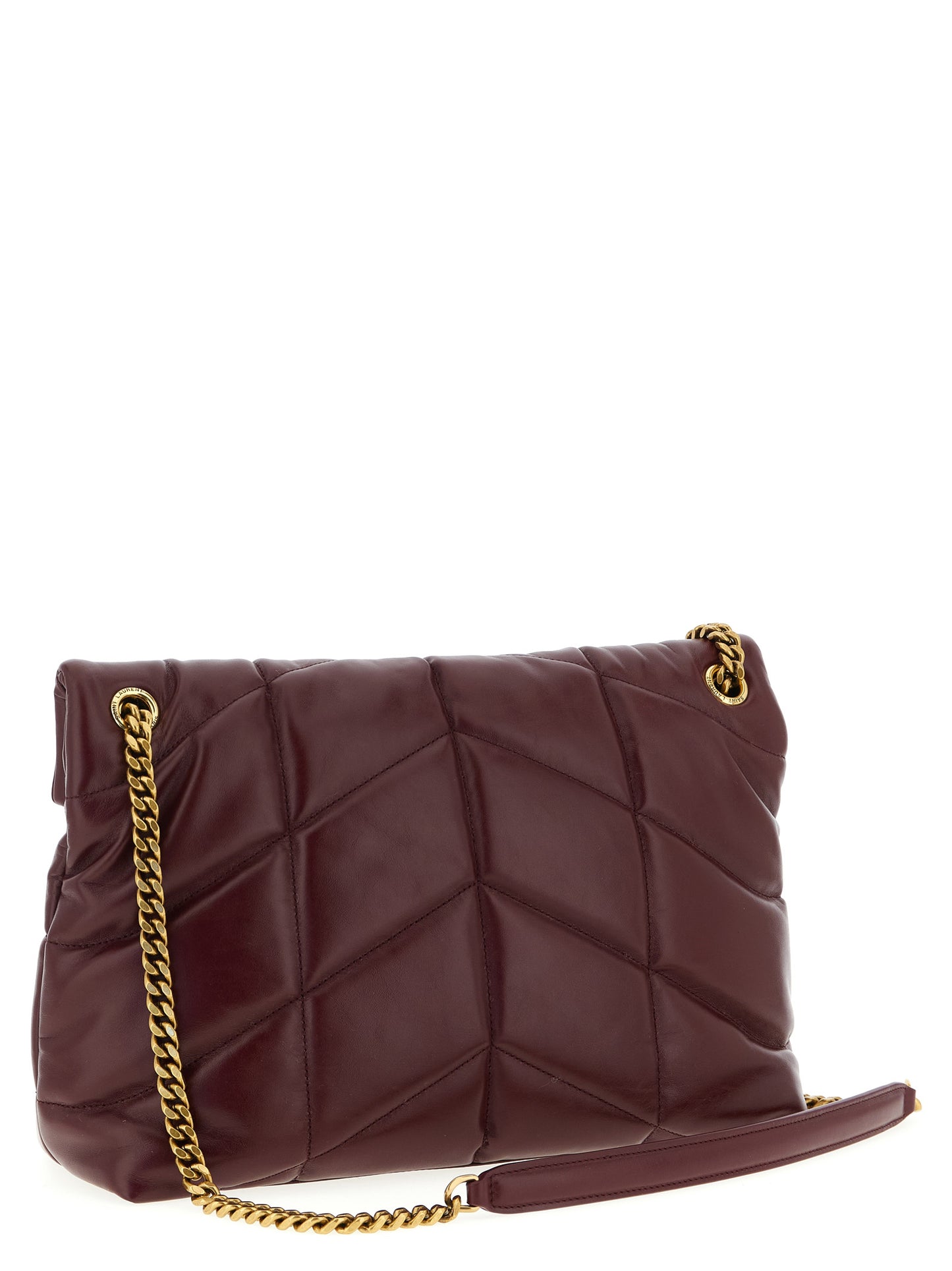 Saint Laurent Bordeaux Calfskin Shoulder Bag Curated Luxury Accessories by Orvyn