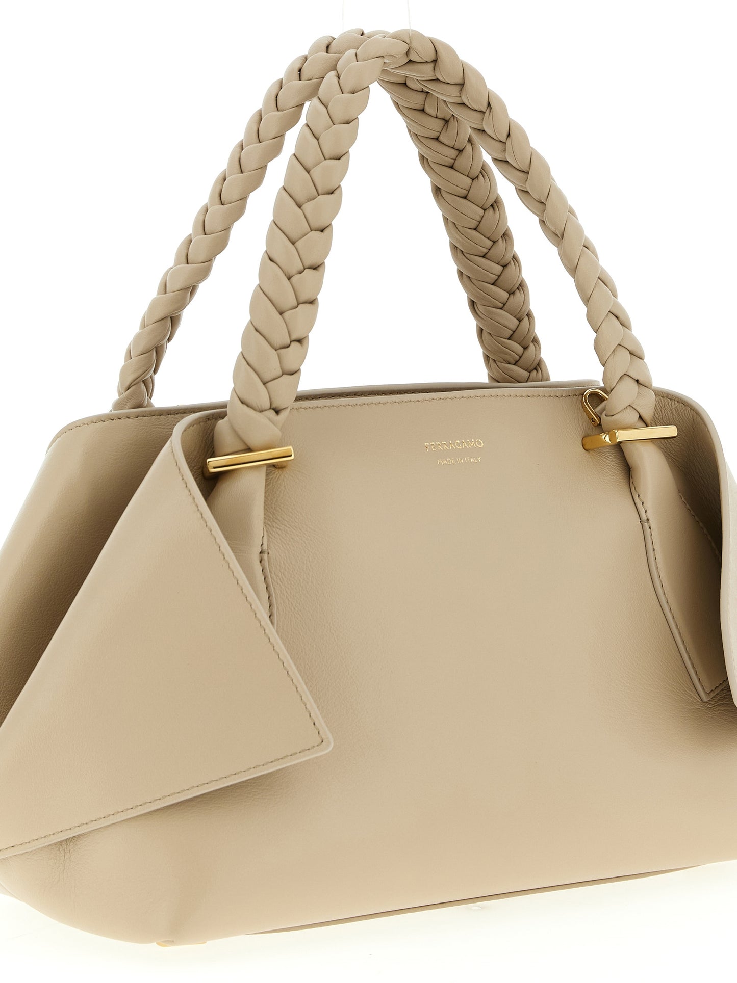 Ferragamo Gray Calfskin Handbag Curated Luxury Accessories by Orvyn